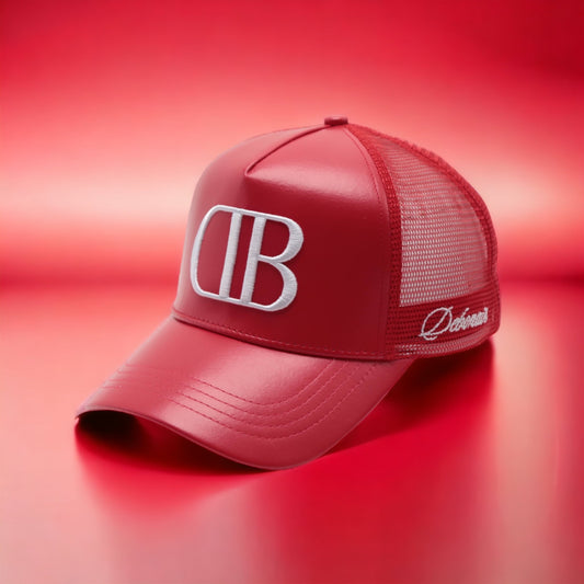 Red Leather Trucker