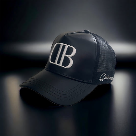 Black Leather Trucker