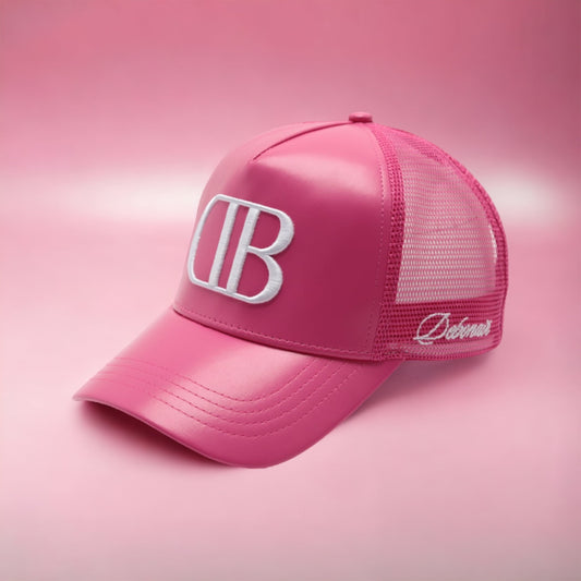 Pink Leather Trucker