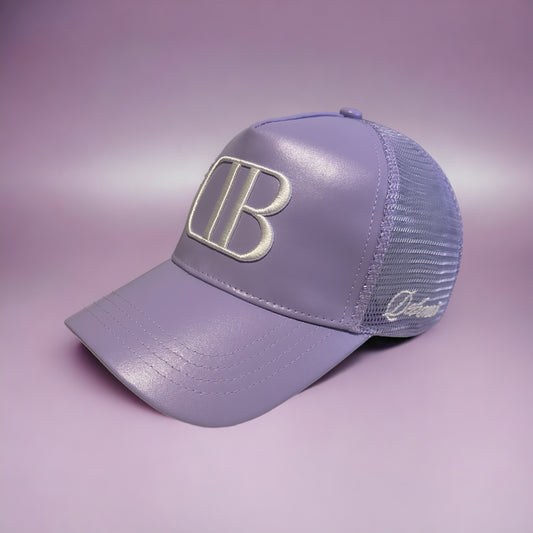 Lavender Leather Trucker